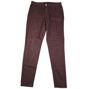 Maurices Women's Dark‎ Maroon  Pants Size XL Zip Pockets Button Classic Soft